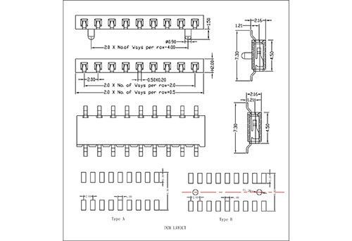 2.0 mm Female Header SMT Side Entry H2.0