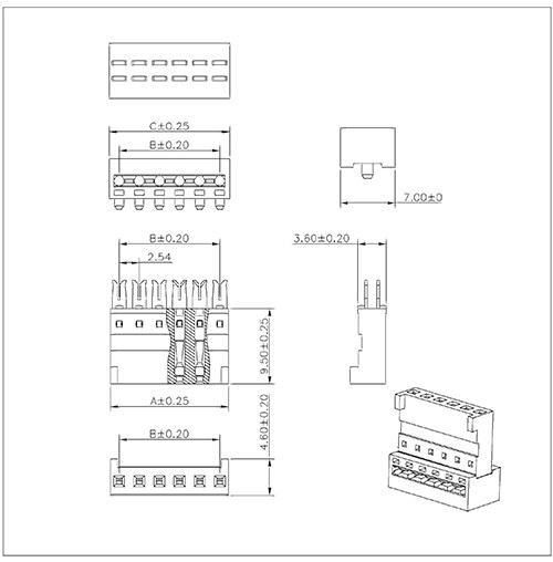 2.54mm Pitch Single Row IDC Socket