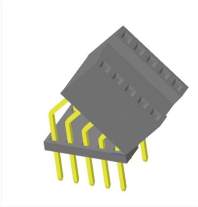 Κεφαλίδα θηλυκού τύπου 2,54mm 45 μοιρών