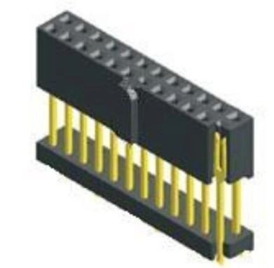 Θηλυκή κεφαλίδα 2,54 mm Προσθήκη πλαστικού H=19.5 mm