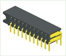 2,54mm Θηλυκό Κεφαλίδα Διπλής Σειρά Πλαϊνή Είσοδος Υ:5,9